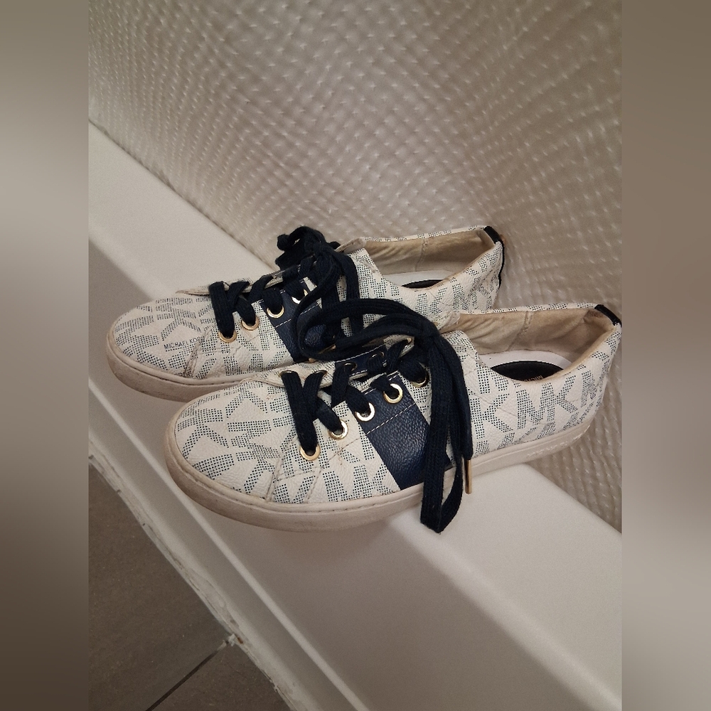 Michael Kors Women's White and Blue Sneakers